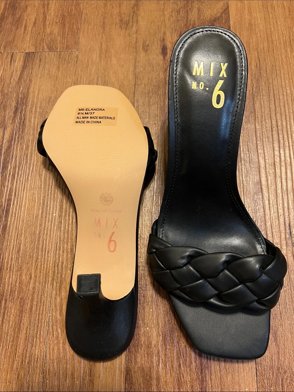 Mix No. 6 Black Braided Slide Mules